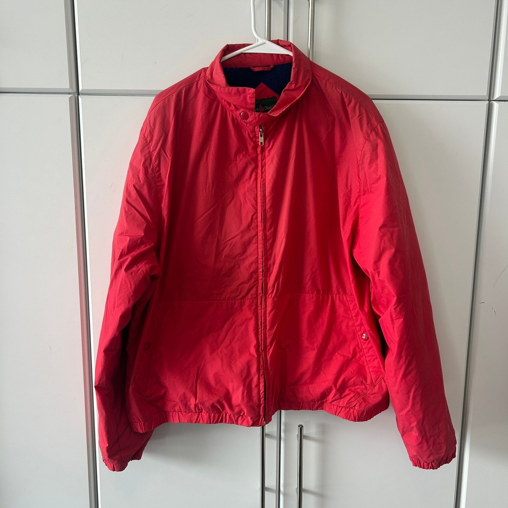 Vintage Hunt Club JCPenney Mens Red Fleece Lined Bomber Jacket XL Windbreaker